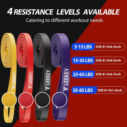 Pull Up Assistance Bands,Muit Levels Resistance Bands for Senior/Adults,Exercise Bands with Door Anchor, Strength Bands for Fitness Training, Physical Therapy,Home Gym Workouts