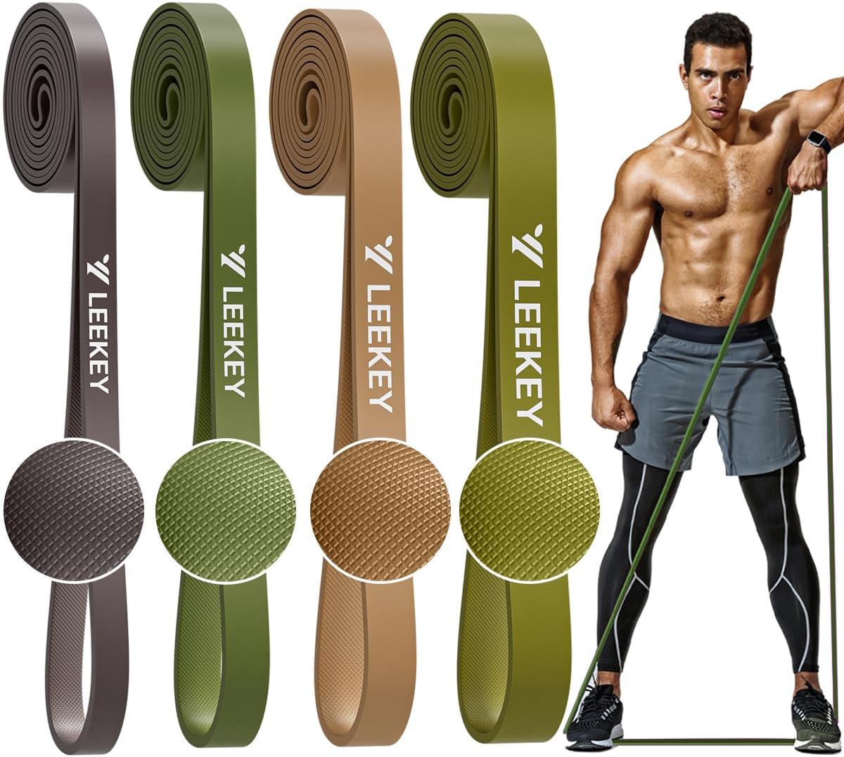 Pull Up Assistance Bands,Muit Levels Resistance Bands for Senior/Adults,Exercise Bands with Door Anchor, Strength Bands for Fitness Training, Physical Therapy,Home Gym Workouts