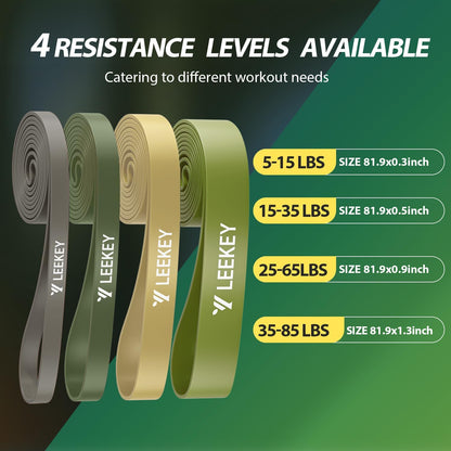 Pull Up Assistance Bands,Muit Levels Resistance Bands for Senior/Adults,Exercise Bands with Door Anchor, Strength Bands for Fitness Training, Physical Therapy,Home Gym Workouts