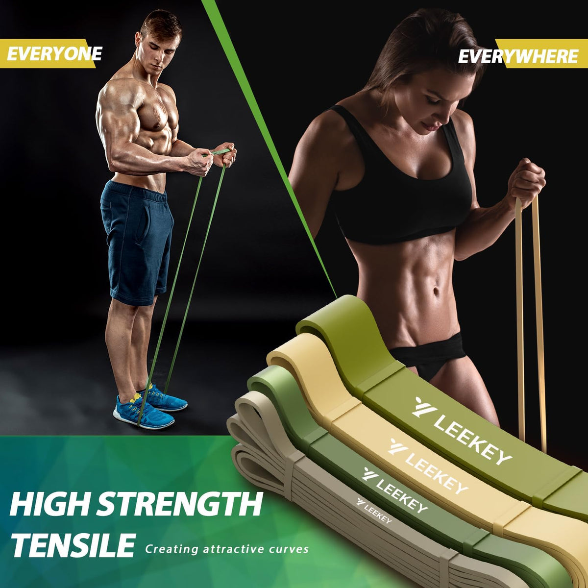Pull Up Assistance Bands,Muit Levels Resistance Bands for Senior/Adults,Exercise Bands with Door Anchor, Strength Bands for Fitness Training, Physical Therapy,Home Gym Workouts