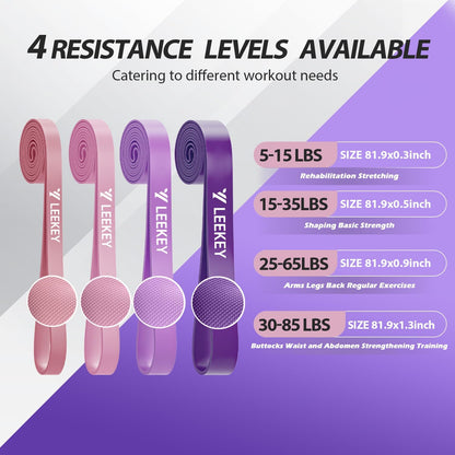 Pull Up Assistance Bands,Muit Levels Resistance Bands for Senior/Adults,Exercise Bands with Door Anchor, Strength Bands for Fitness Training, Physical Therapy,Home Gym Workouts