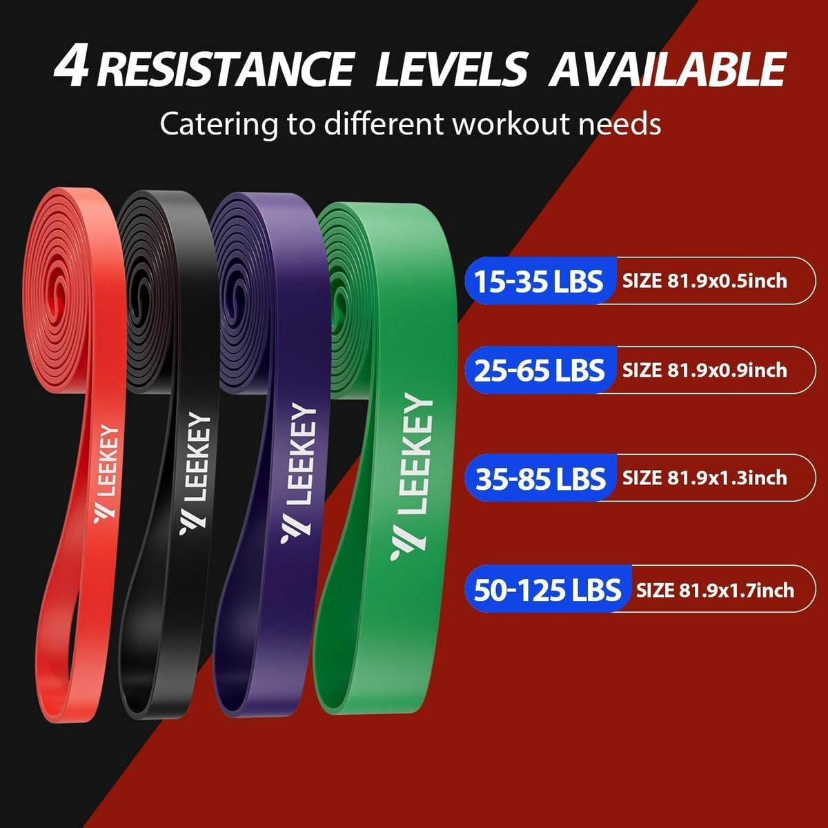 Pull Up Assistance Bands,Muit Levels Resistance Bands for Senior/Adults,Exercise Bands with Door Anchor, Strength Bands for Fitness Training, Physical Therapy,Home Gym Workouts