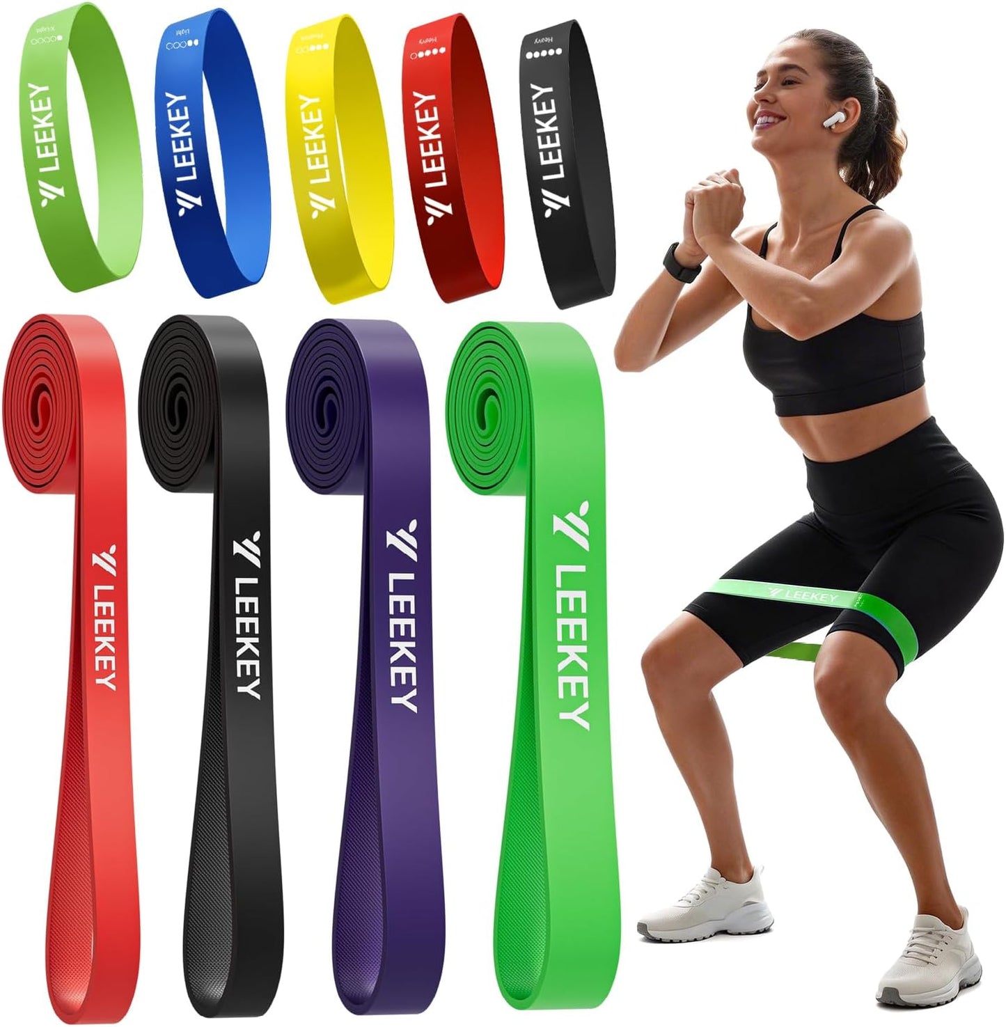 Pull Up Assistance Bands,Muit Levels Resistance Bands for Senior/Adults,Exercise Bands with Door Anchor, Strength Bands for Fitness Training, Physical Therapy,Home Gym Workouts