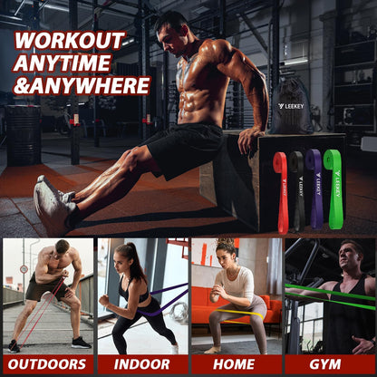 Pull Up Assistance Bands,Muit Levels Resistance Bands for Senior/Adults,Exercise Bands with Door Anchor, Strength Bands for Fitness Training, Physical Therapy,Home Gym Workouts