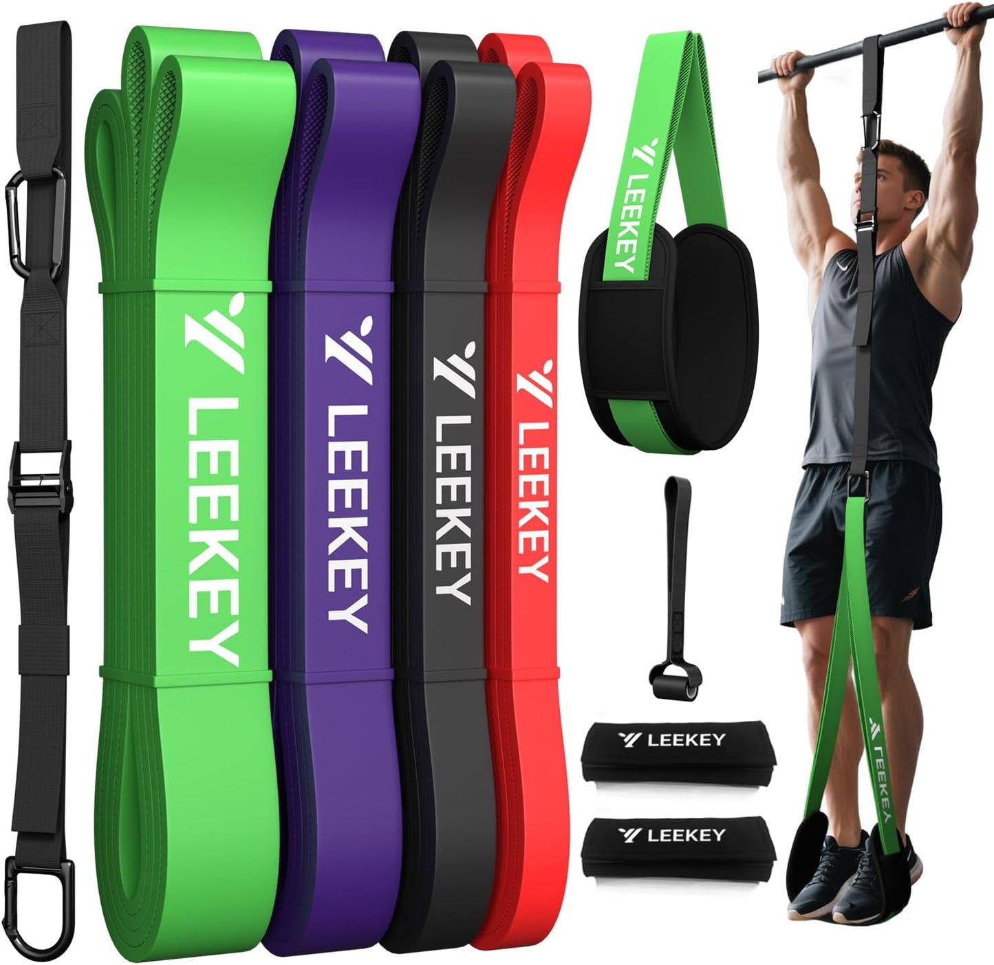 Pull Up Assistance Bands,Muit Levels Resistance Bands for Senior/Adults,Exercise Bands with Door Anchor, Strength Bands for Fitness Training, Physical Therapy,Home Gym Workouts