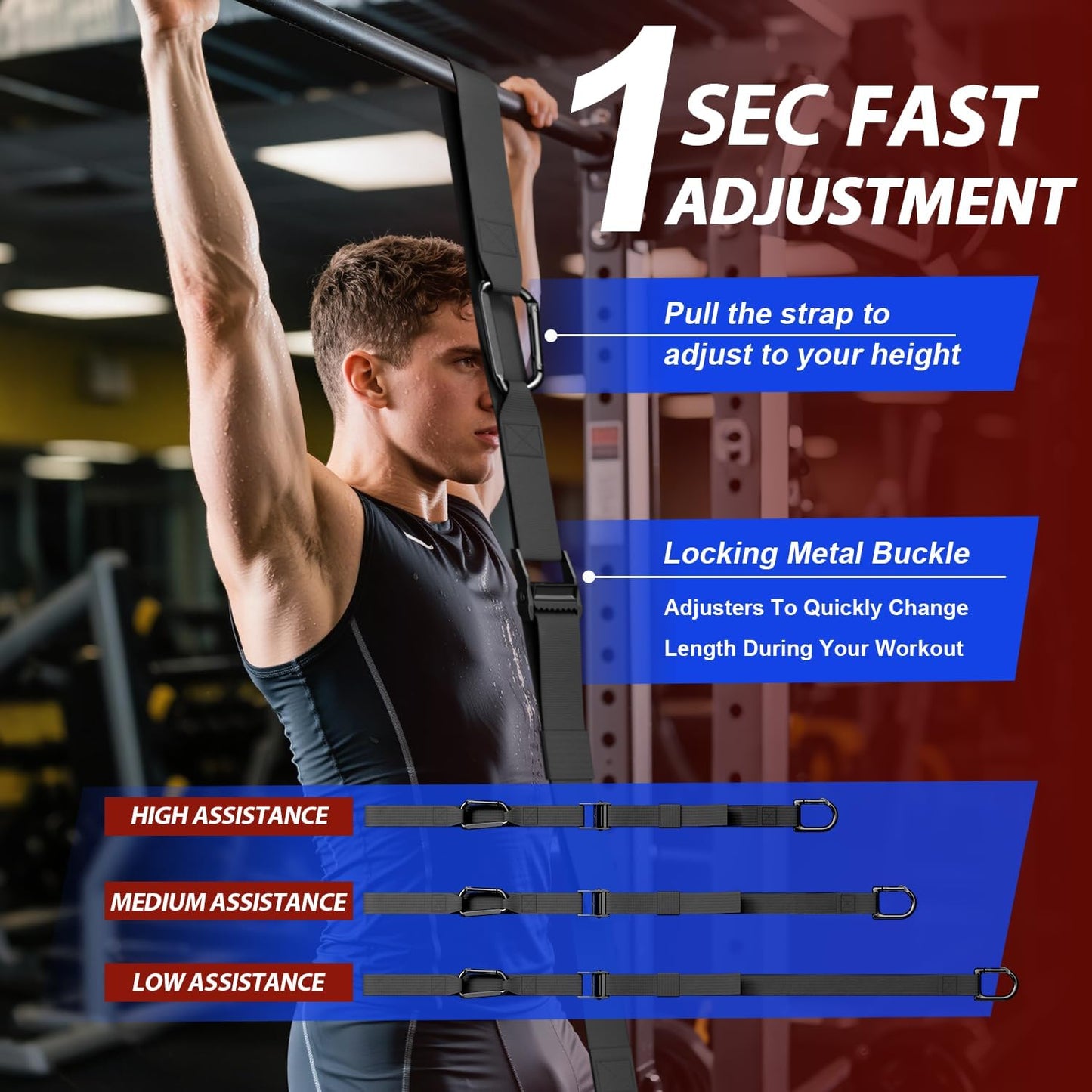 Pull Up Assistance Bands,Muit Levels Resistance Bands for Senior/Adults,Exercise Bands with Door Anchor, Strength Bands for Fitness Training, Physical Therapy,Home Gym Workouts