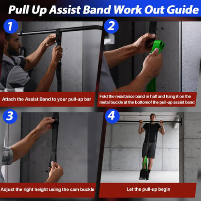 Pull Up Assistance Bands,Muit Levels Resistance Bands for Senior/Adults,Exercise Bands with Door Anchor, Strength Bands for Fitness Training, Physical Therapy,Home Gym Workouts