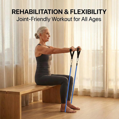 VEICK Resistance Bands Set, 10-150 LBS Stackable Exercise Bands with Handles, Ankle Straps & Door Anchor, Workout Bands for Home Gym, Yoga, Pilates, Physical Therapy for Men Women