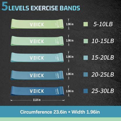 VEICK Resistance Bands Set, 10-150 LBS Stackable Exercise Bands with Handles, Ankle Straps & Door Anchor, Workout Bands for Home Gym, Yoga, Pilates, Physical Therapy for Men Women