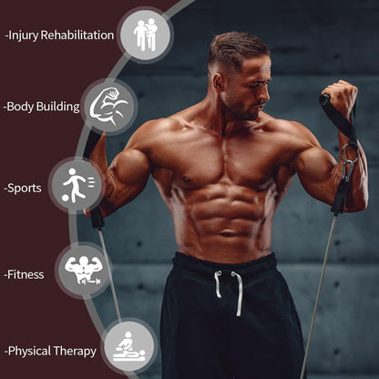 VEICK Resistance Bands Set, 10-150 LBS Stackable Exercise Bands with Handles, Ankle Straps & Door Anchor, Workout Bands for Home Gym, Yoga, Pilates, Physical Therapy for Men Women