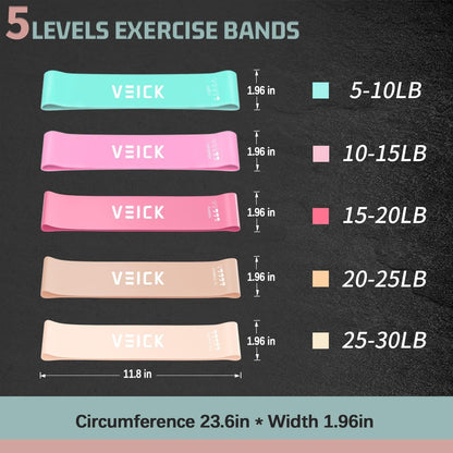 VEICK Resistance Bands Set, 10-150 LBS Stackable Exercise Bands with Handles, Ankle Straps & Door Anchor, Workout Bands for Home Gym, Yoga, Pilates, Physical Therapy for Men Women