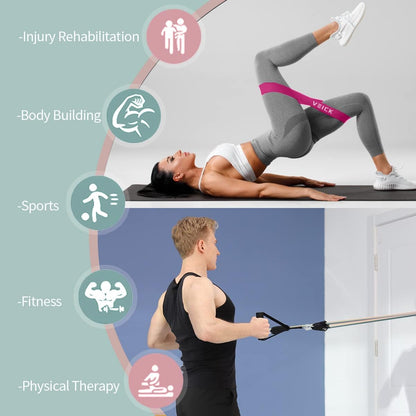 VEICK Resistance Bands Set, 10-150 LBS Stackable Exercise Bands with Handles, Ankle Straps & Door Anchor, Workout Bands for Home Gym, Yoga, Pilates, Physical Therapy for Men Women