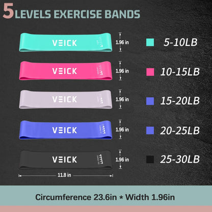VEICK Resistance Bands Set, 10-150 LBS Stackable Exercise Bands with Handles, Ankle Straps & Door Anchor, Workout Bands for Home Gym, Yoga, Pilates, Physical Therapy for Men Women