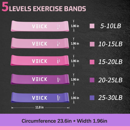 VEICK Resistance Bands Set, 10-150 LBS Stackable Exercise Bands with Handles, Ankle Straps & Door Anchor, Workout Bands for Home Gym, Yoga, Pilates, Physical Therapy for Men Women