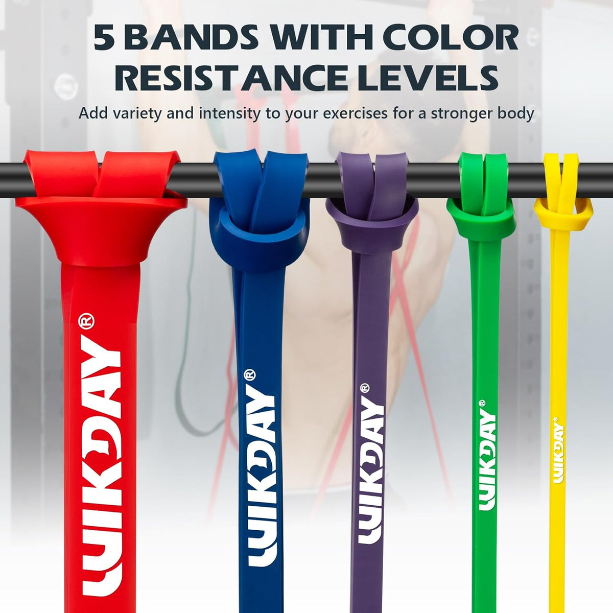 Resistance Bands for Working Out, Exercise Bands, Workout Bands, Pull Up Assistance Bands for Body Stretching Training Physical Therapy Muscle Training for Men & Women