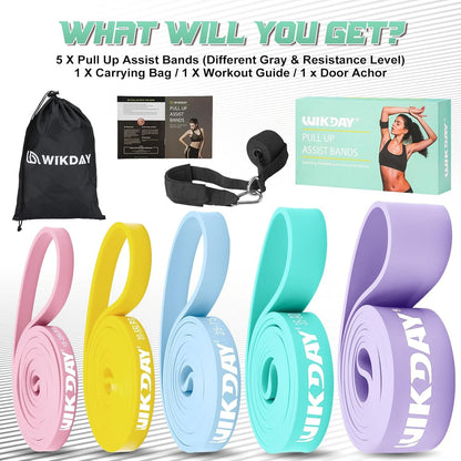 Resistance Bands for Working Out, Exercise Bands, Workout Bands, Pull Up Assistance Bands for Body Stretching Training Physical Therapy Muscle Training for Men & Women
