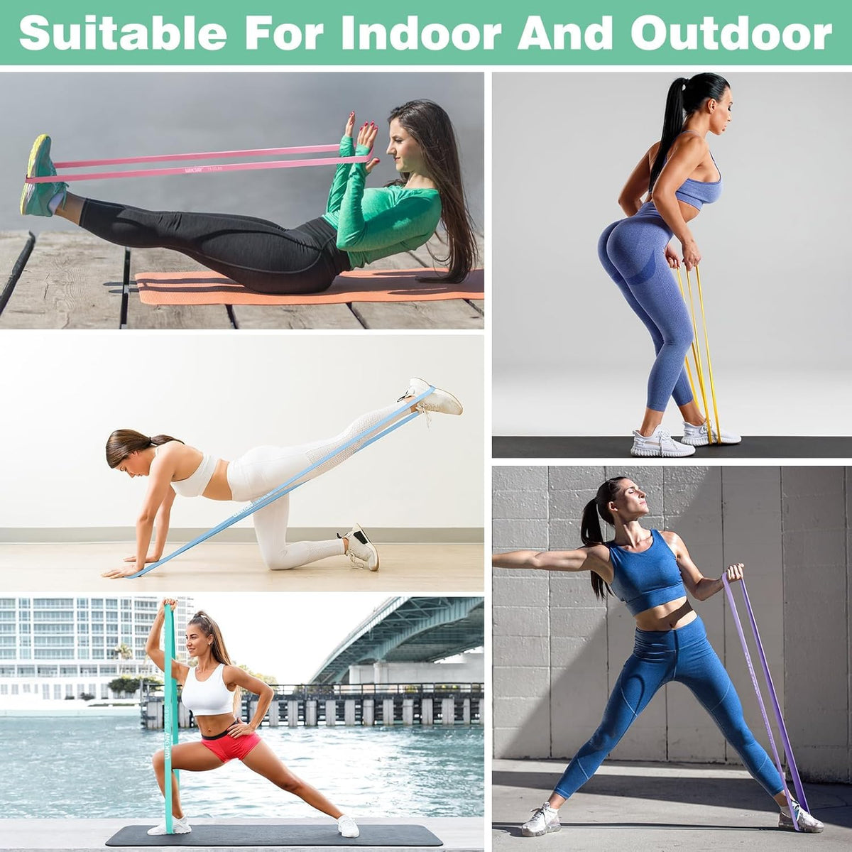 Resistance Bands for Working Out, Exercise Bands, Workout Bands, Pull Up Assistance Bands for Body Stretching Training Physical Therapy Muscle Training for Men & Women