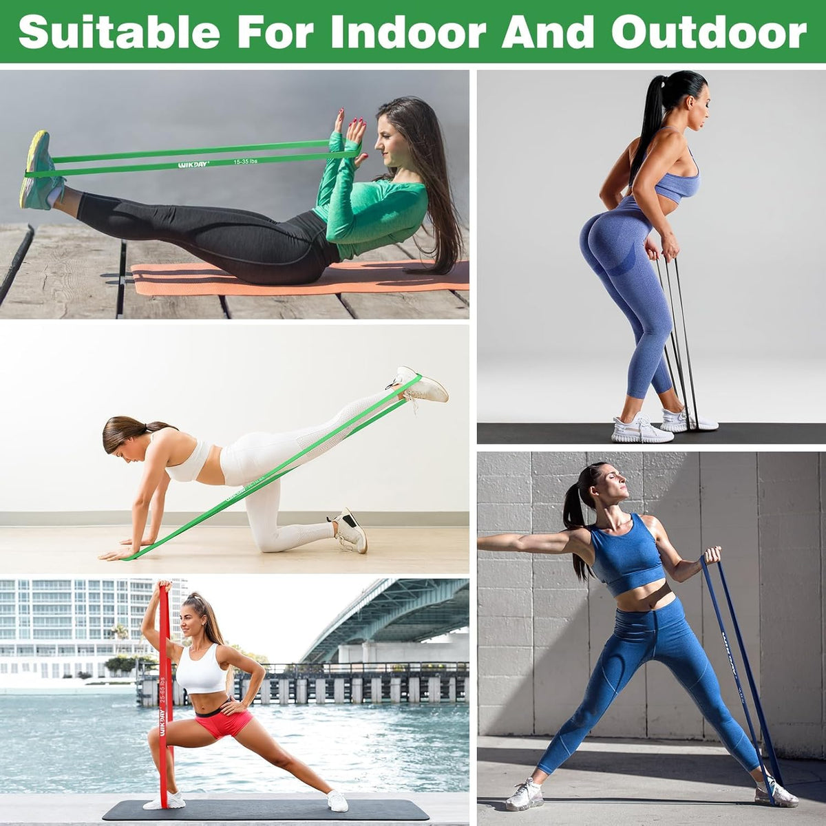 Resistance Bands for Working Out, Exercise Bands, Workout Bands, Pull Up Assistance Bands for Body Stretching Training Physical Therapy Muscle Training for Men & Women