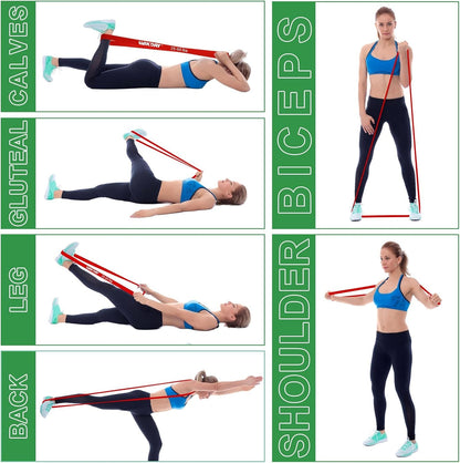 Resistance Bands for Working Out, Exercise Bands, Workout Bands, Pull Up Assistance Bands for Body Stretching Training Physical Therapy Muscle Training for Men & Women