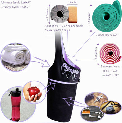 Yoga Mat Bag – Versatile Yoga Bag with Mat Straps & Storage Pockets, Holds Yoga & Pilates Mats, Lightweight & Durable
