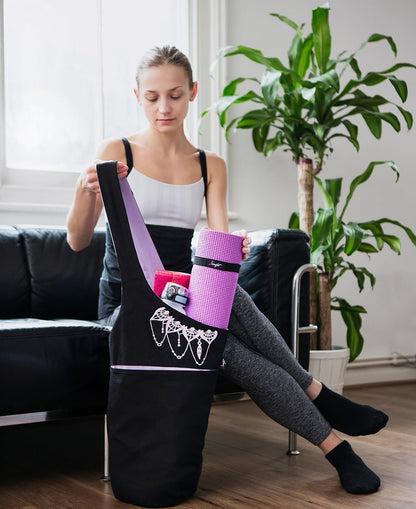 Yoga Mat Bag – Versatile Yoga Bag with Mat Straps & Storage Pockets, Holds Yoga & Pilates Mats, Lightweight & Durable