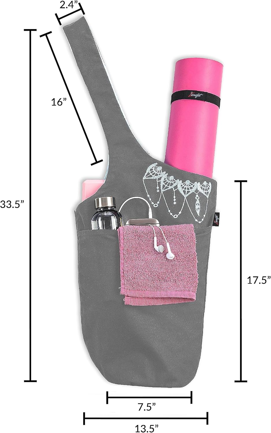 Yoga Mat Bag – Versatile Yoga Bag with Mat Straps & Storage Pockets, Holds Yoga & Pilates Mats, Lightweight & Durable