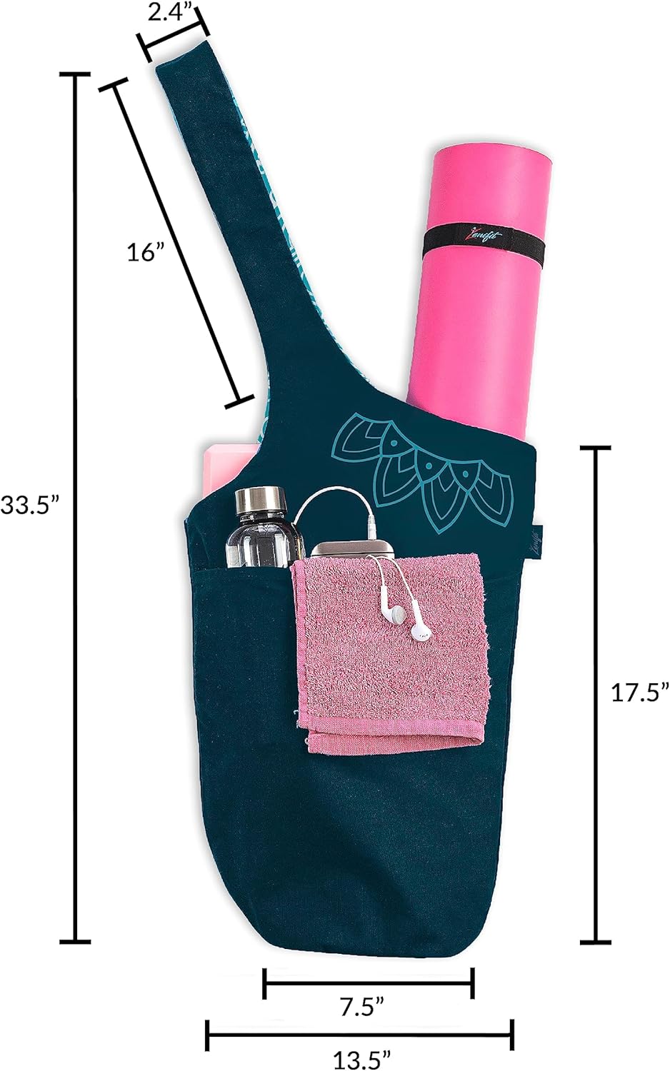 Yoga Mat Bag – Versatile Yoga Bag with Mat Straps & Storage Pockets, Holds Yoga & Pilates Mats, Lightweight & Durable