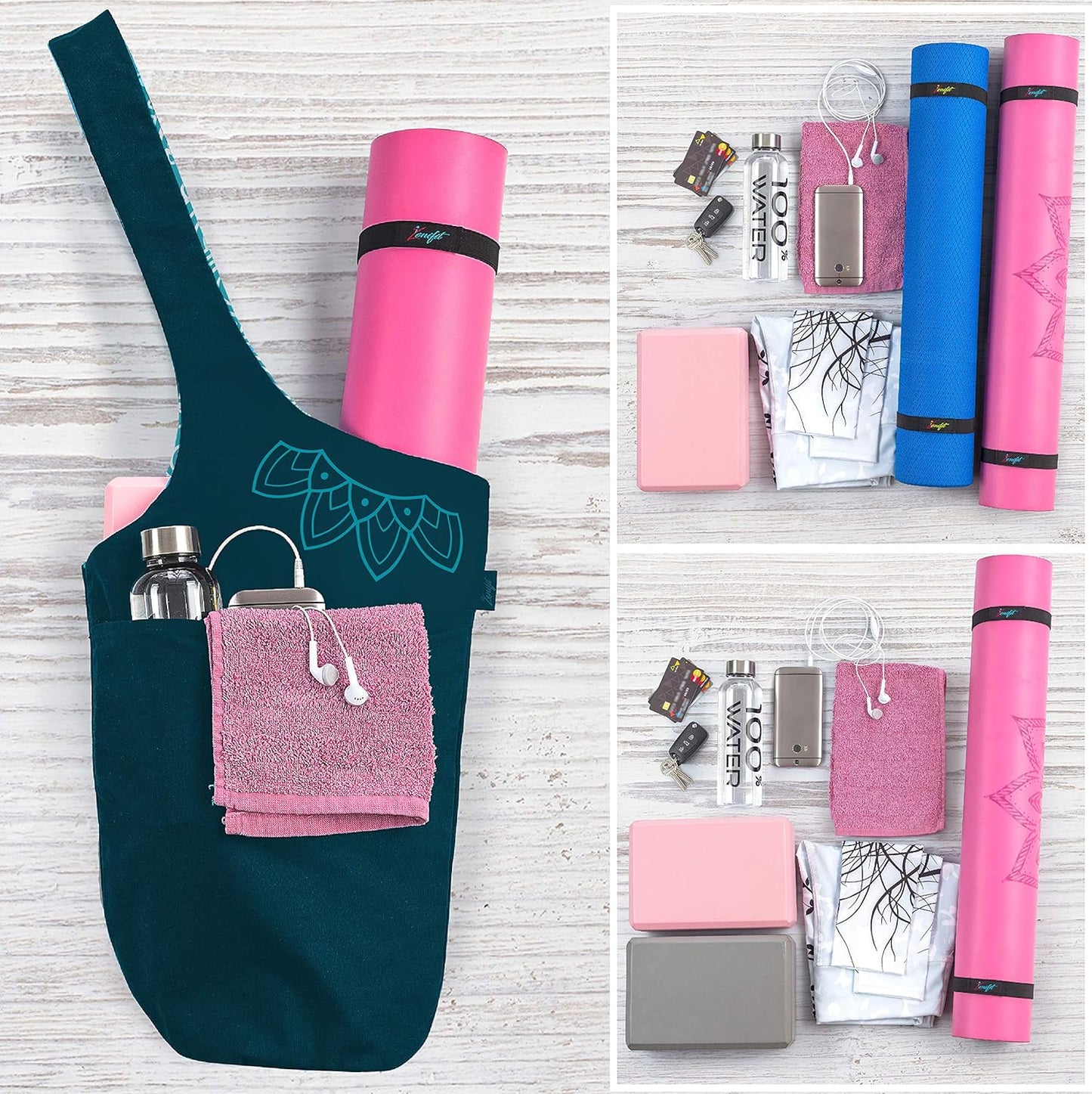 Yoga Mat Bag – Versatile Yoga Bag with Mat Straps & Storage Pockets, Holds Yoga & Pilates Mats, Lightweight & Durable