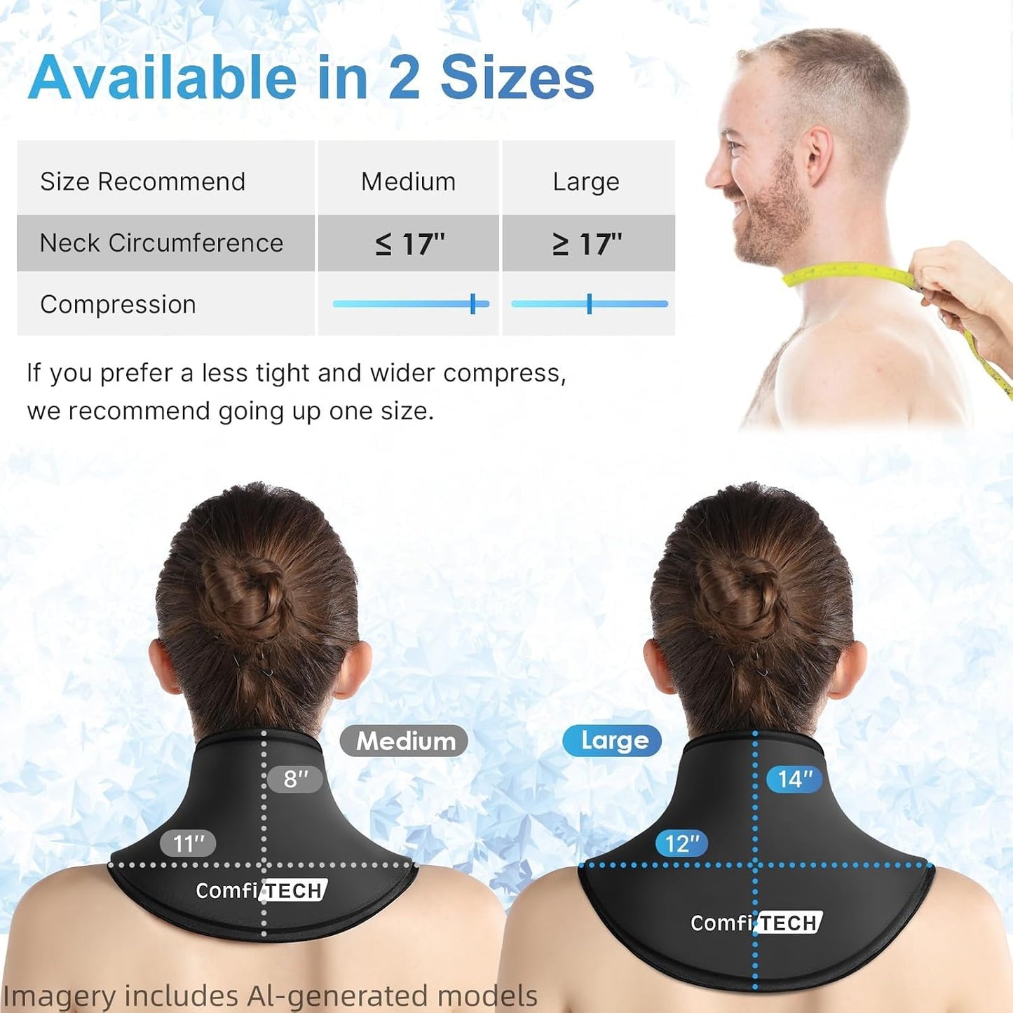 Extended Neck Ice Pack Wrap Gel Coverage for Shoulder, M, 1 Pack