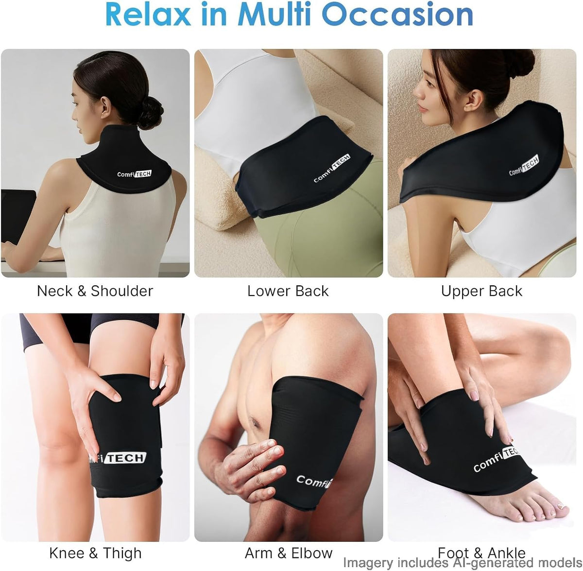 Extended Neck Ice Pack Wrap Gel Coverage for Shoulder, M, 1 Pack