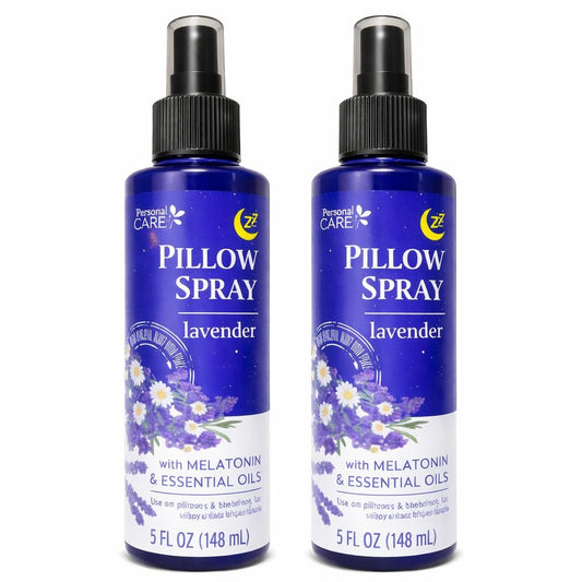 Lavender Pillow Spray with Melatonin & Essential Oils – Aromatherapy Mist for Bedtime Relaxation – Calming Lavender Scent – Linen Spray – 5 oz Bottles (Pack of 2)