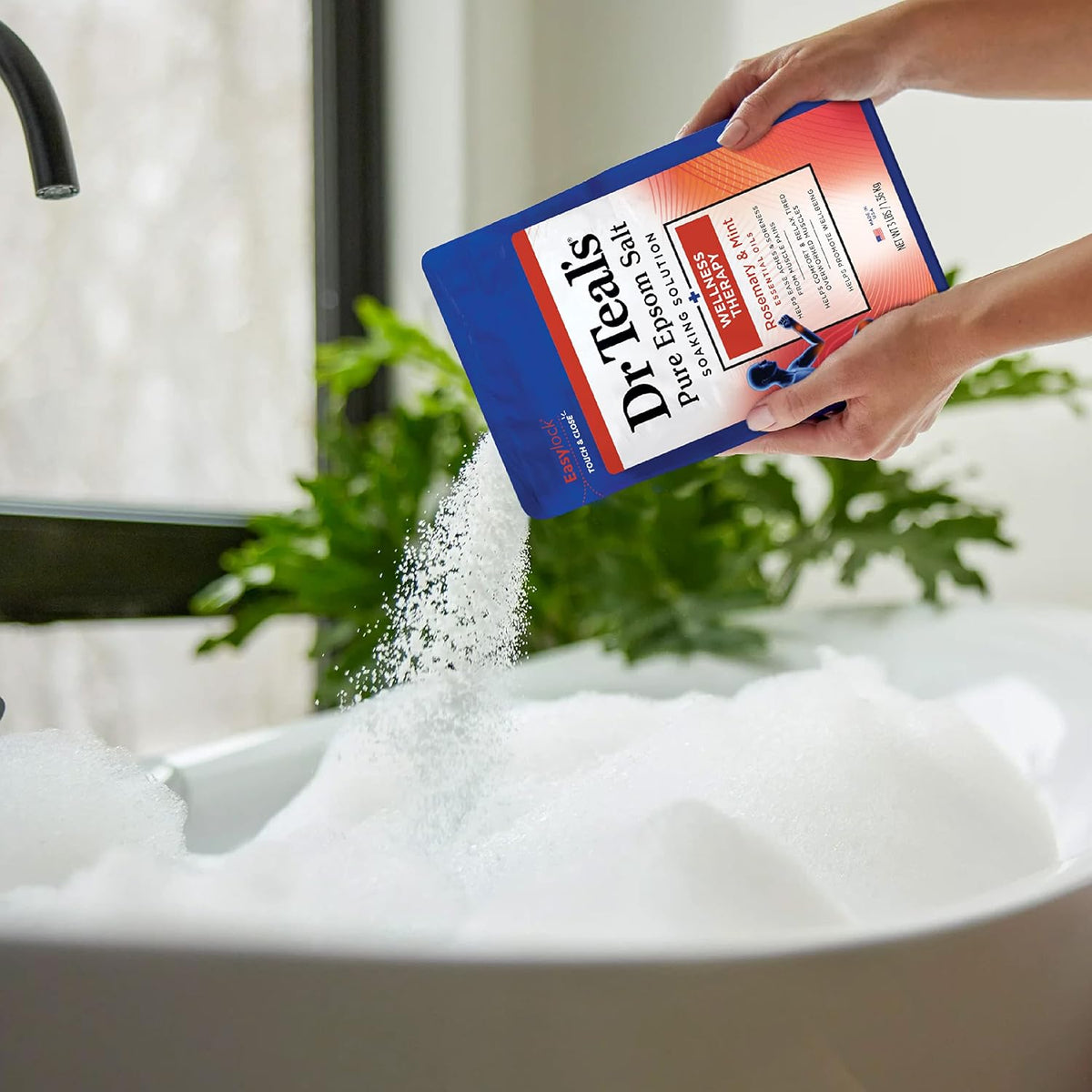 Pure Epsom Salt Soak, Wellness Therapy with Rosemary & Mint, 3 lbs (Pack of 4)