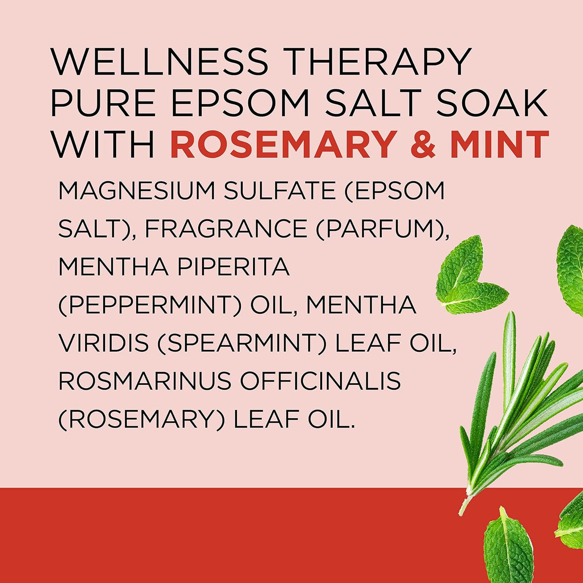 Pure Epsom Salt Soak, Wellness Therapy with Rosemary & Mint, 3 lbs (Pack of 4)