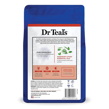 Pure Epsom Salt Soak, Wellness Therapy with Rosemary & Mint, 3 lbs (Pack of 4)