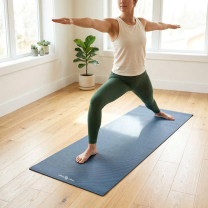 Tapas ECO Yoga Mat 4mm, Non Slip Exercise Mat with Medium Cushioning, Made with Up to 50% Recycled Content, 24 x 71 Inch