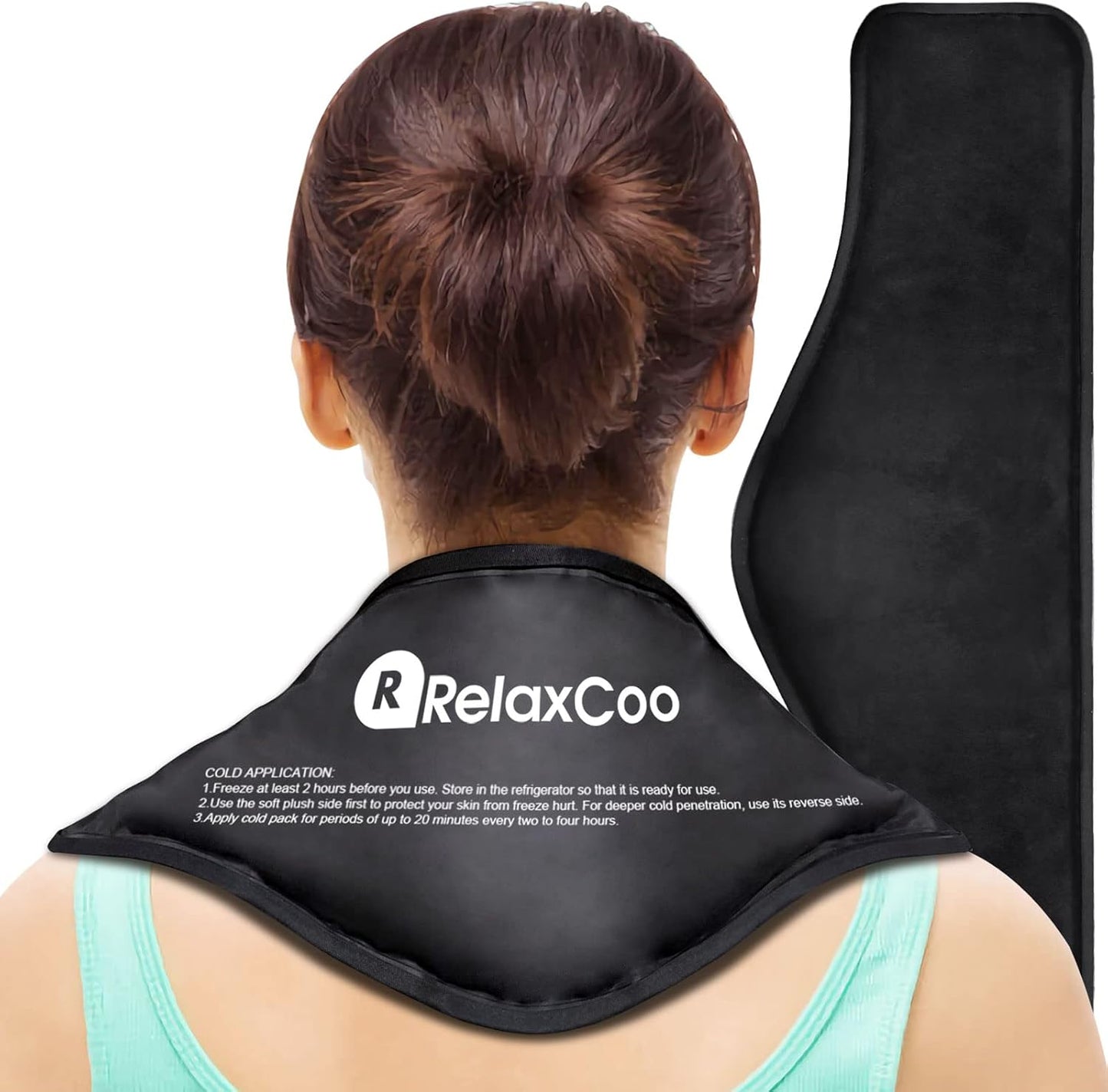 Neck Ice Pack Wrap, Reusable Gel Ice Pack for Neck Shoulders, Cold Compress Therapy for Pain Relief, Injuries, Swelling, Bruises, Sprains, Inflammation and Cervical Surgery Recovery