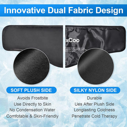 Neck Ice Pack Wrap, Reusable Gel Ice Pack for Neck Shoulders, Cold Compress Therapy for Pain Relief, Injuries, Swelling, Bruises, Sprains, Inflammation and Cervical Surgery Recovery