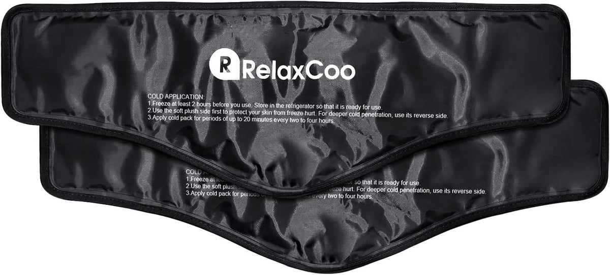 Neck Ice Pack Wrap, Reusable Gel Ice Pack for Neck Shoulders, Cold Compress Therapy for Pain Relief, Injuries, Swelling, Bruises, Sprains, Inflammation and Cervical Surgery Recovery