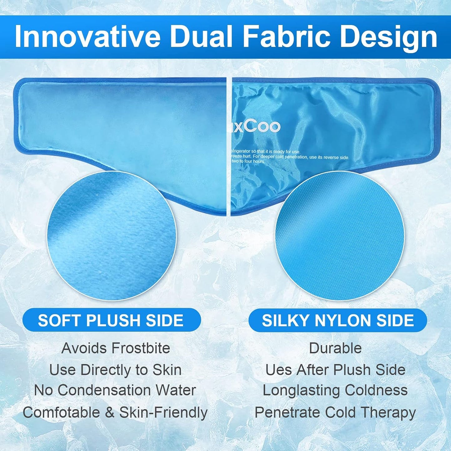 Neck Ice Pack Wrap, Reusable Gel Ice Pack for Neck Shoulders, Cold Compress Therapy for Pain Relief, Injuries, Swelling, Bruises, Sprains, Inflammation and Cervical Surgery Recovery