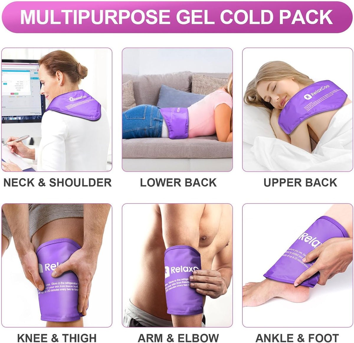 Neck Ice Pack Wrap, Reusable Gel Ice Pack for Neck Shoulders, Cold Compress Therapy for Pain Relief, Injuries, Swelling, Bruises, Sprains, Inflammation and Cervical Surgery Recovery