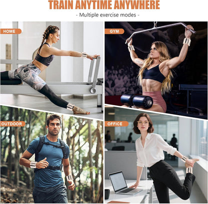 Wrist & Ankle Weights for Women and Men, 2lbs/4lbs Pairs Adjustable Silicone Weighted Bangles for Arm & Leg Workouts, Perfect for Pilates, Barre, Yoga, Walking & Home Fitness