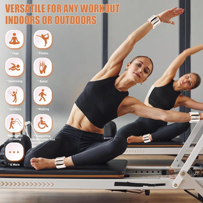 Wrist & Ankle Weights for Women and Men, 2lbs/4lbs Pairs Adjustable Silicone Weighted Bangles for Arm & Leg Workouts, Perfect for Pilates, Barre, Yoga, Walking & Home Fitness