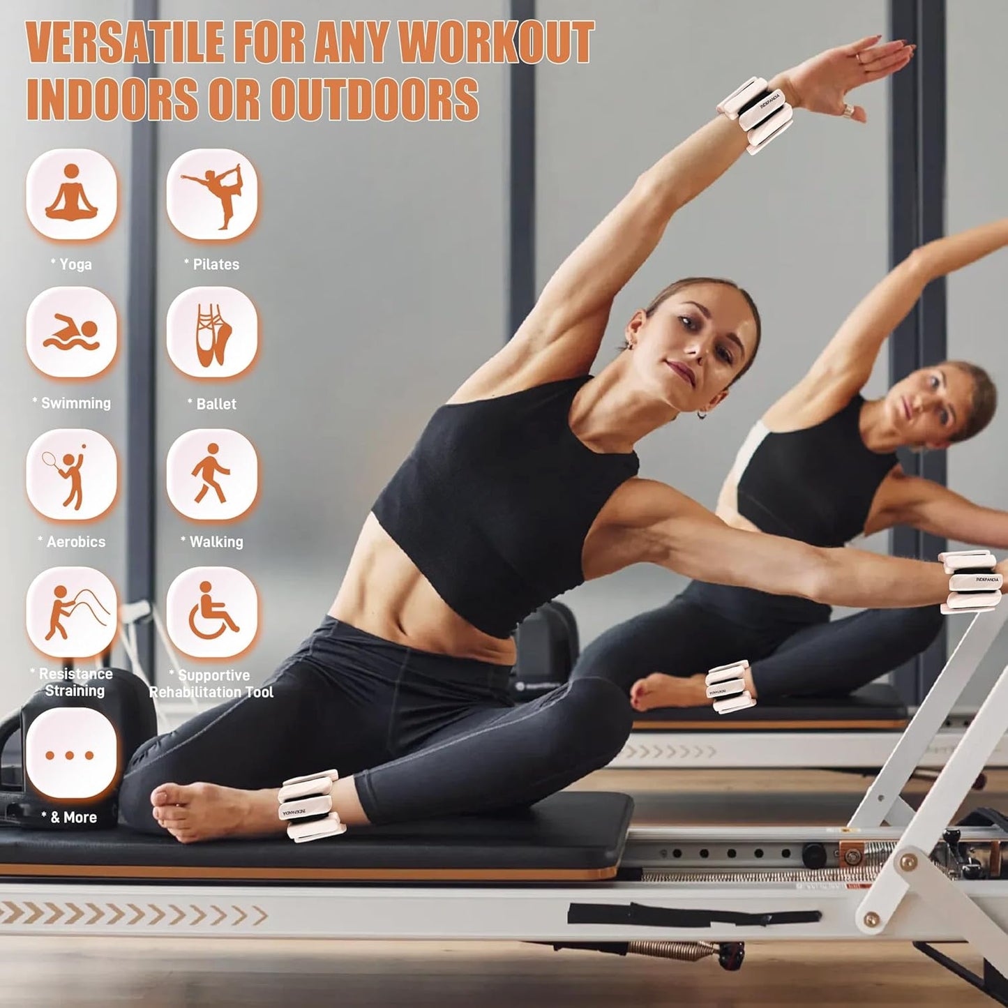 Wrist & Ankle Weights for Women and Men, 2lbs/4lbs Pairs Adjustable Silicone Weighted Bangles for Arm & Leg Workouts, Perfect for Pilates, Barre, Yoga, Walking & Home Fitness