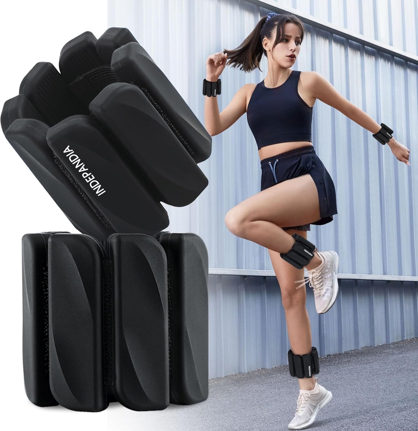 Wrist & Ankle Weights for Women and Men, 2lbs/4lbs Pairs Adjustable Silicone Weighted Bangles for Arm & Leg Workouts, Perfect for Pilates, Barre, Yoga, Walking & Home Fitness
