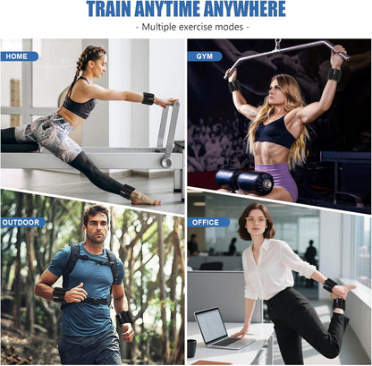 Wrist & Ankle Weights for Women and Men, 2lbs/4lbs Pairs Adjustable Silicone Weighted Bangles for Arm & Leg Workouts, Perfect for Pilates, Barre, Yoga, Walking & Home Fitness
