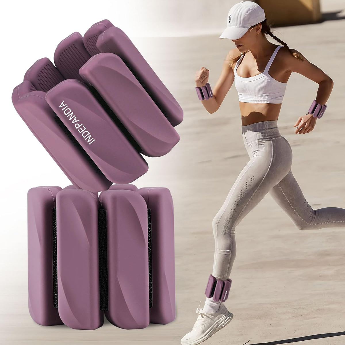 Wrist & Ankle Weights for Women and Men, 2lbs/4lbs Pairs Adjustable Silicone Weighted Bangles for Arm & Leg Workouts, Perfect for Pilates, Barre, Yoga, Walking & Home Fitness