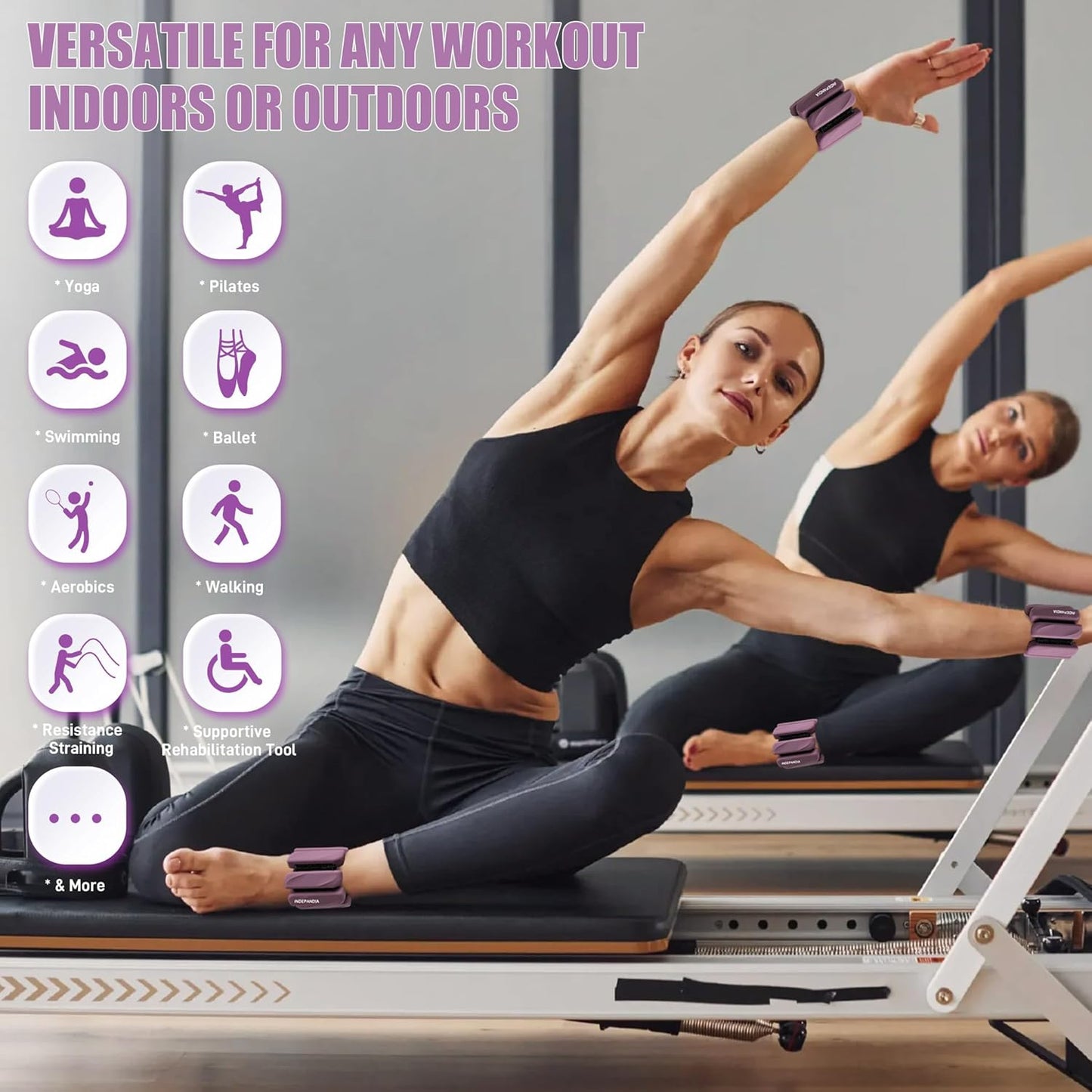 Wrist & Ankle Weights for Women and Men, 2lbs/4lbs Pairs Adjustable Silicone Weighted Bangles for Arm & Leg Workouts, Perfect for Pilates, Barre, Yoga, Walking & Home Fitness