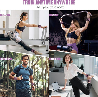 Wrist & Ankle Weights for Women and Men, 2lbs/4lbs Pairs Adjustable Silicone Weighted Bangles for Arm & Leg Workouts, Perfect for Pilates, Barre, Yoga, Walking & Home Fitness