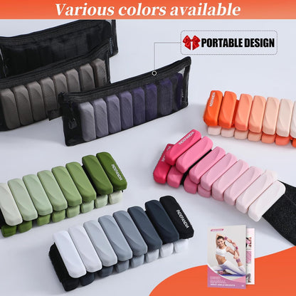 Wrist & Ankle Weights for Women and Men, 2lbs/4lbs Pairs Adjustable Silicone Weighted Bangles for Arm & Leg Workouts, Perfect for Pilates, Barre, Yoga, Walking & Home Fitness