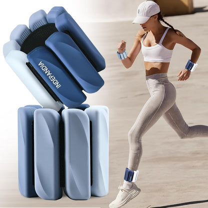 Wrist & Ankle Weights for Women and Men, 2lbs/4lbs Pairs Adjustable Silicone Weighted Bangles for Arm & Leg Workouts, Perfect for Pilates, Barre, Yoga, Walking & Home Fitness